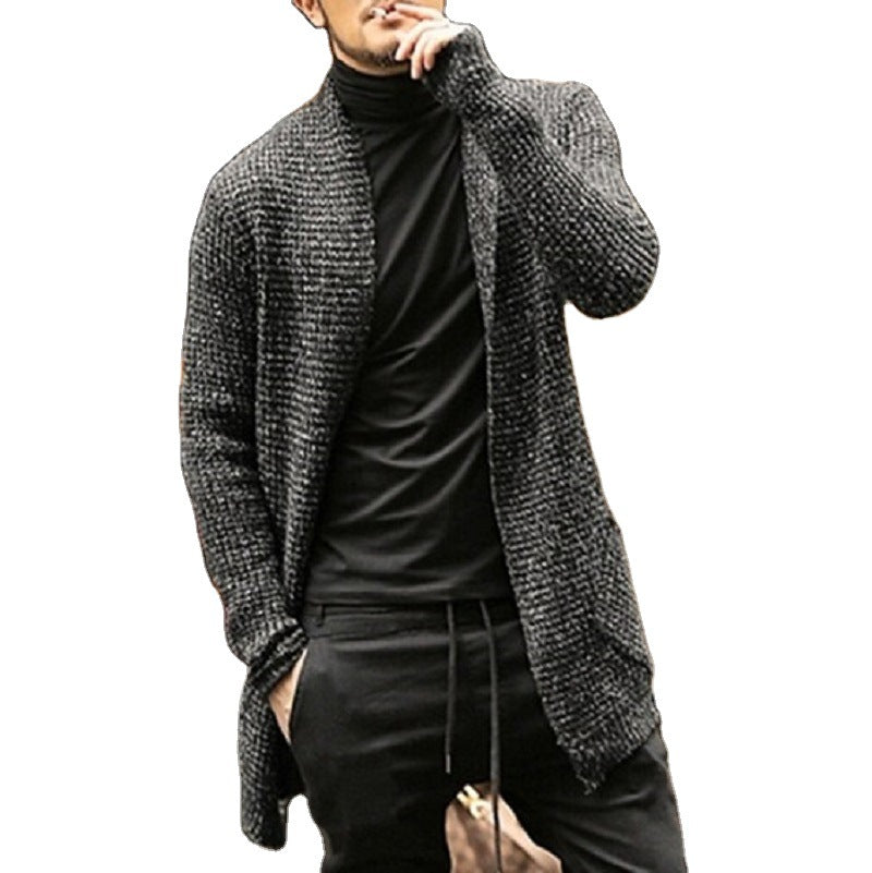 Herren eleganter Strickcardigan mit offener Front und lässigem Schnitt Echoarchiv