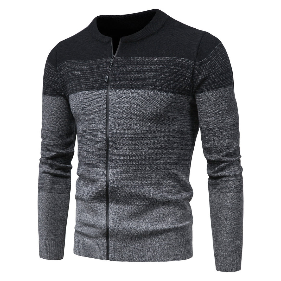 Herren modische Strickjacke mit durchgehendem Reißverschluss und Farbverlauf Echoarchiv