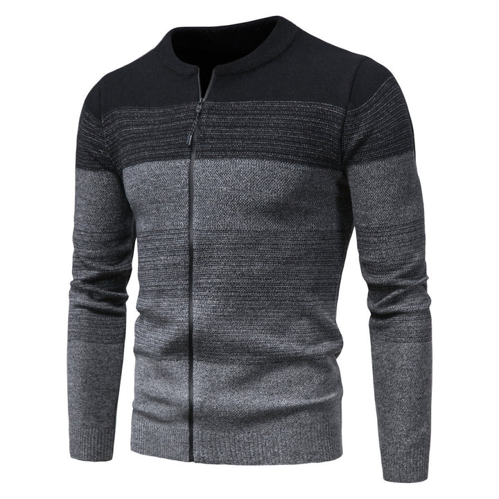 Herren modische Strickjacke mit durchgehendem Reißverschluss und Farbverlauf Echoarchiv