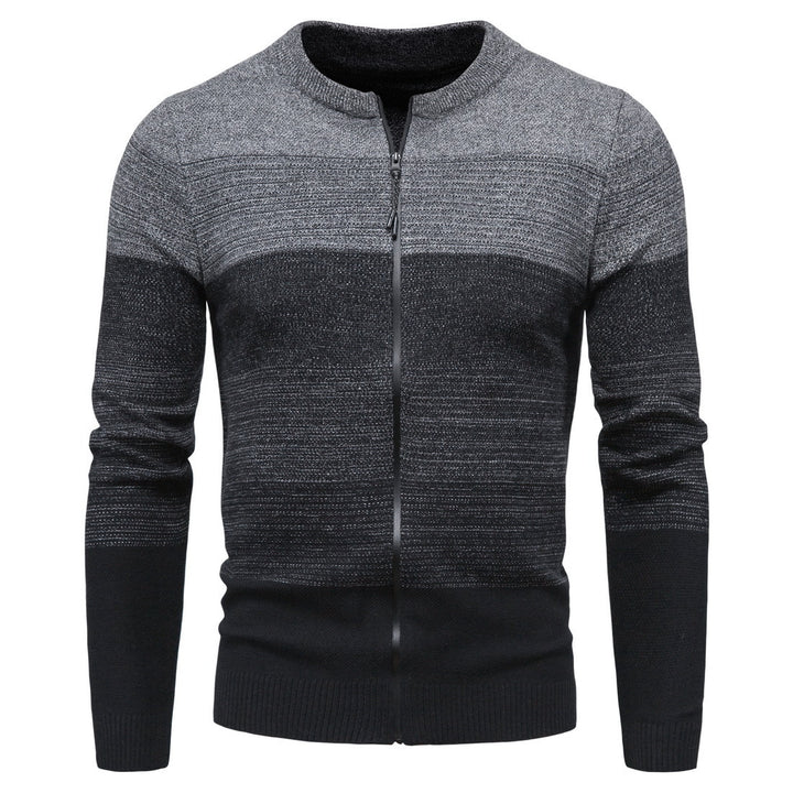 Herren modische Strickjacke mit durchgehendem Reißverschluss und Farbverlauf Echoarchiv