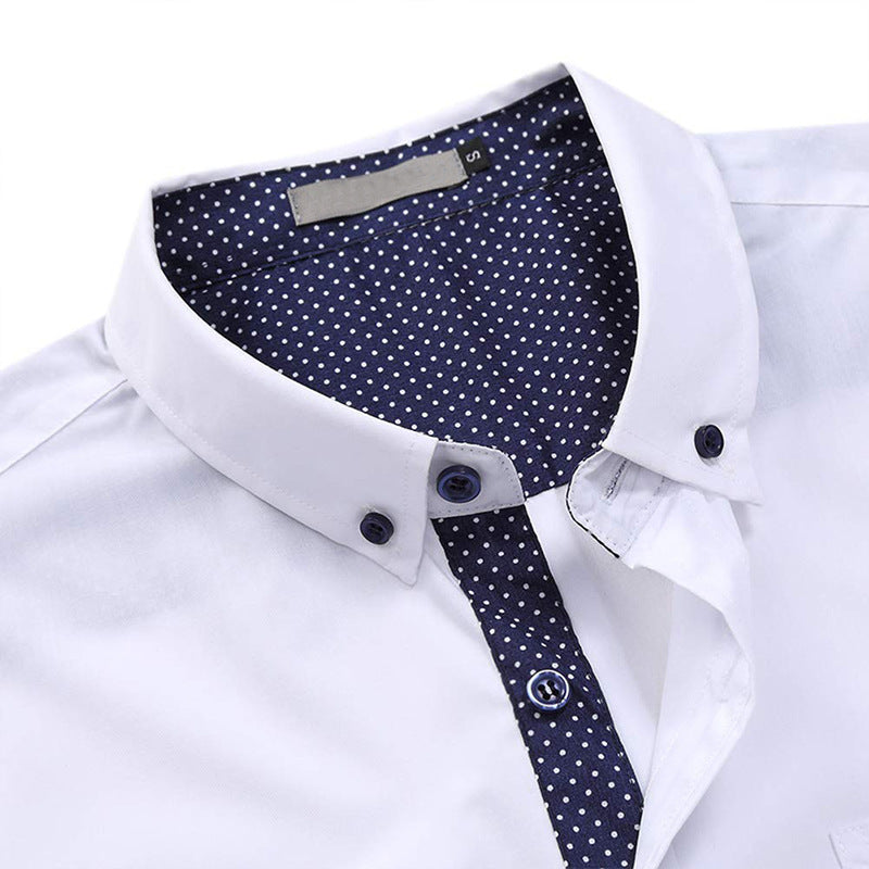 Herren Slim-Fit Hemd mit kontrastierenden Ärmelverzierungen Echoarchiv