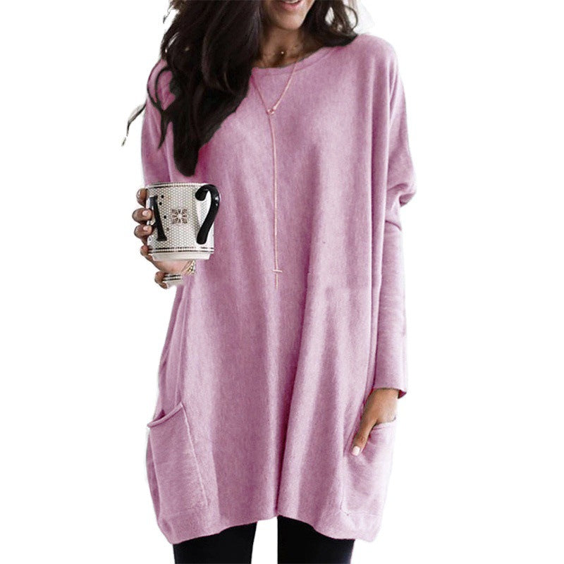 Damen nan oversized Longshirt mit Kontrastblock und aufgesetzten Taschen Echo Archiv