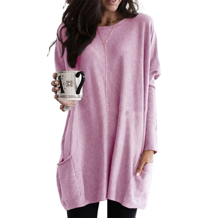 Damen nan oversized Longshirt mit Kontrastblock und aufgesetzten Taschen Echo Archiv