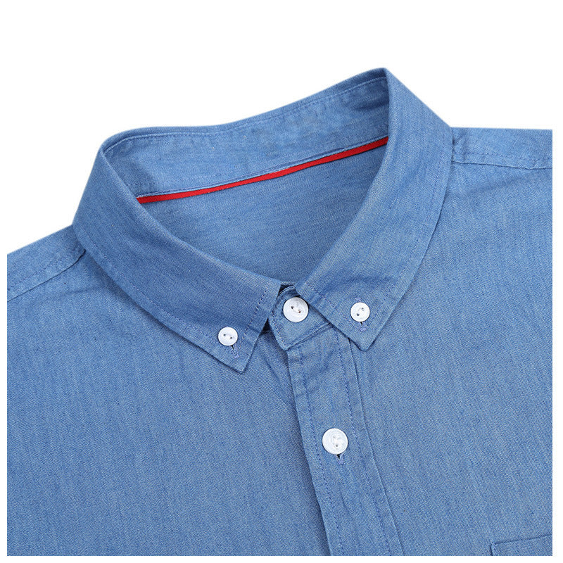 Herren Denimhemd mit modernem Schnitt und praktischer Brusttasche Echoarchiv