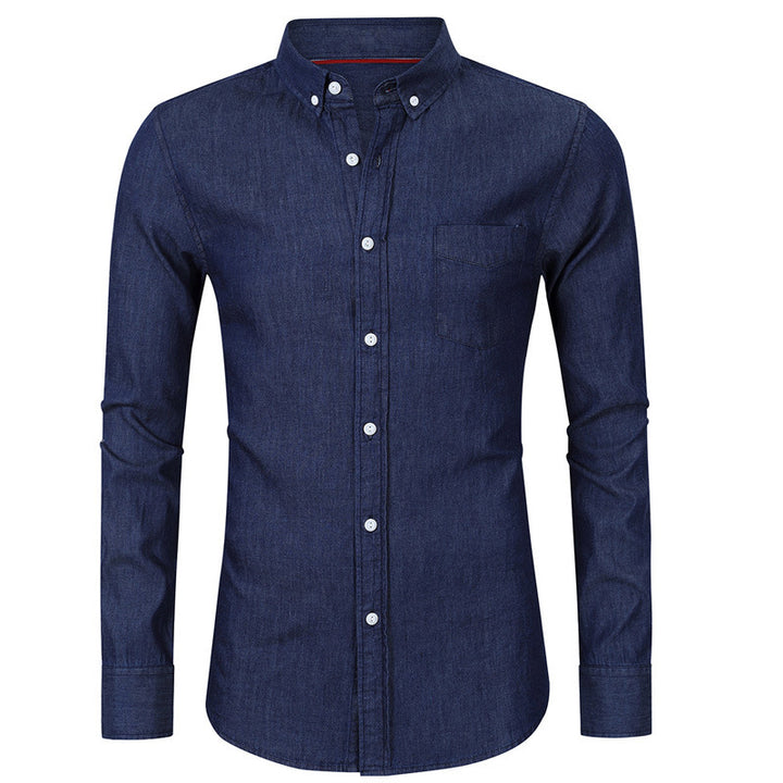 Herren Denimhemd mit modernem Schnitt und praktischer Brusttasche Echoarchiv