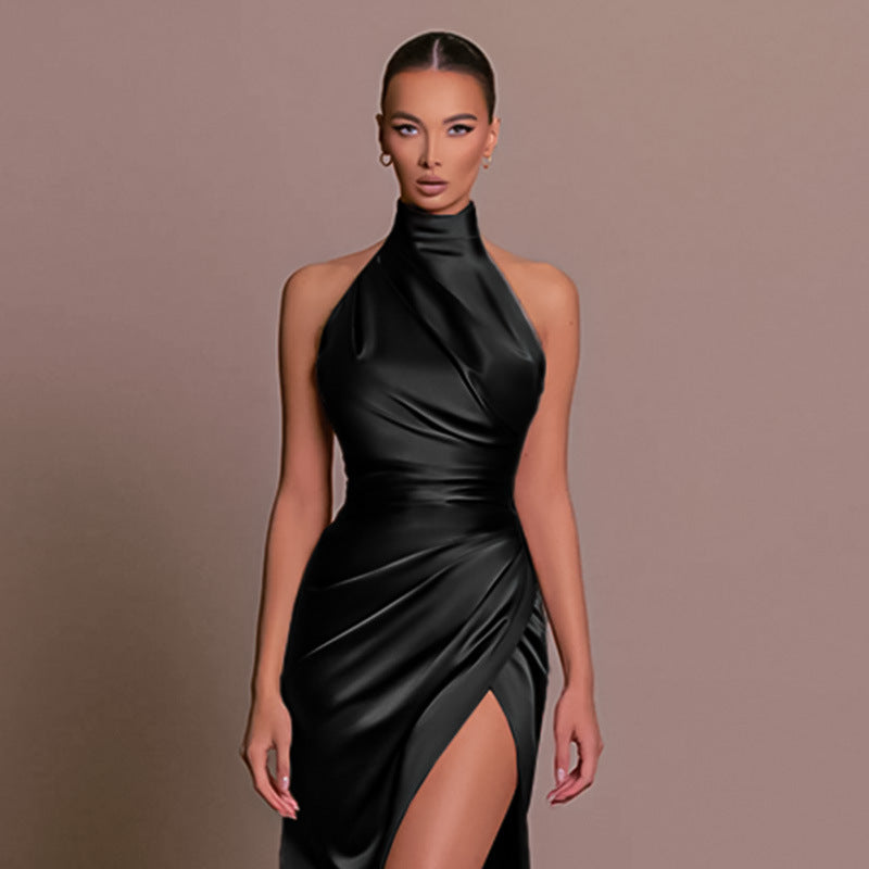 Echoarchiv | Vielseitiges Ärmelloses Herbst Kragen Langes Kleid