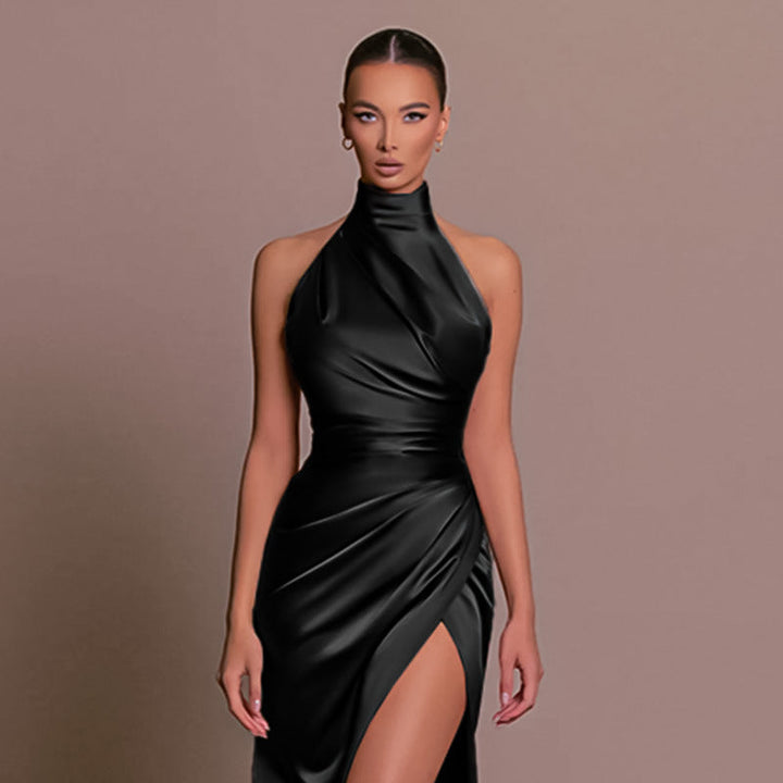 Echoarchiv | Vielseitiges Ärmelloses Herbst Kragen Langes Kleid