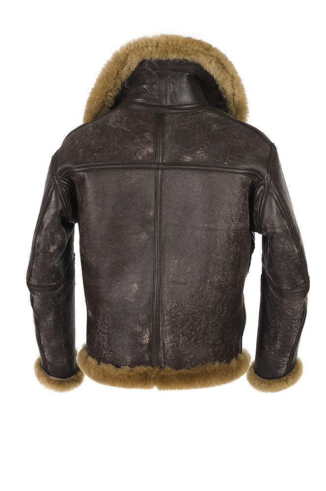 Herren Lammfell-Bomberjacke mit hochwertiger Verarbeitung und weichem Innenfutter Echoarchiv