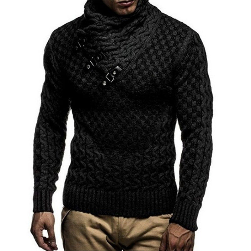 Herren Strickpullover mit asymmetrischem Schalkragen und Zopfstrick Echo Archiv