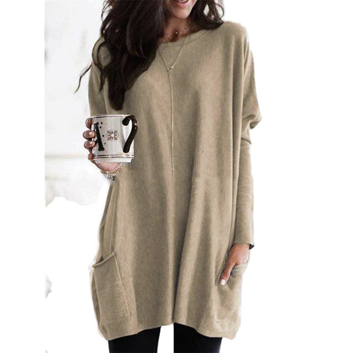 Damen nan oversized Longshirt mit Kontrastblock und aufgesetzten Taschen Echo Archiv