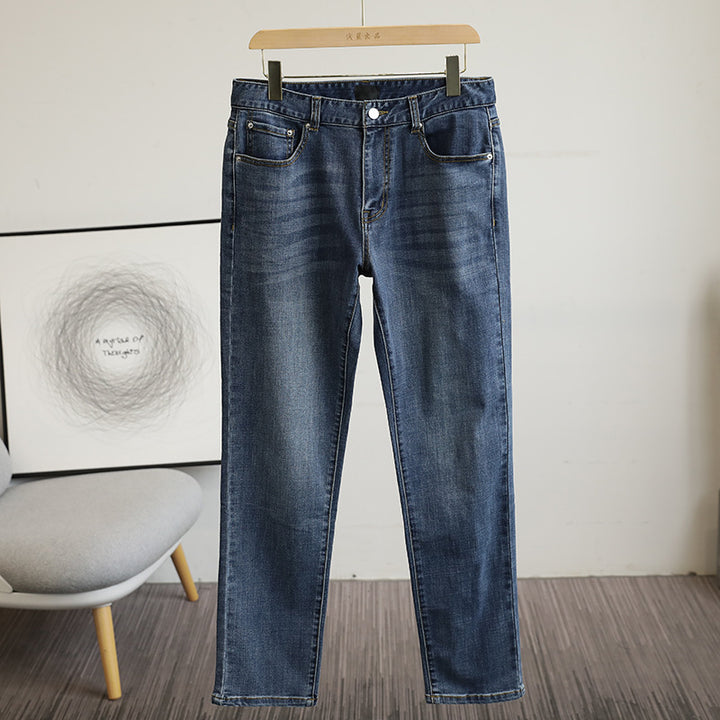 Herren schmal geschnittene Stretch-Jeans mit Used‑Waschung und Fünf‑Taschen‑Schnitt Echo Archiv