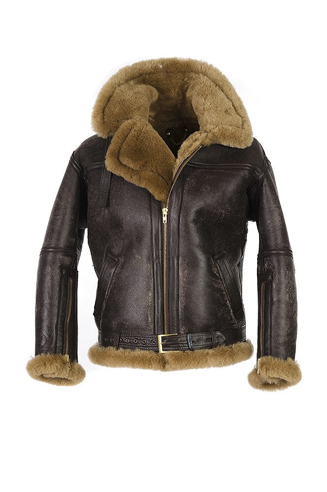 Herren Lammfell-Bomberjacke mit hochwertiger Verarbeitung und weichem Innenfutter Echoarchiv