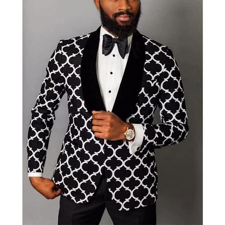 Herren eleganter Designer-Sakko mit auffälligem Muster Echoarchiv
