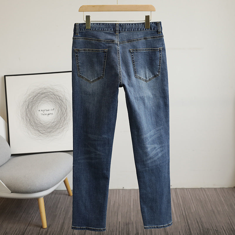 Herren Gerade geschnittene Jeans aus Stretch-Denim mit Fünf‑Taschen und Used‑Effekt Echo Archiv