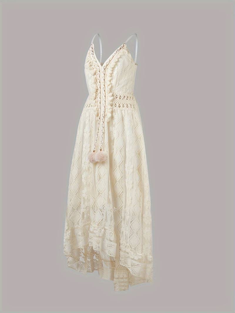 Echoarchiv – boho-maxi-sommerkleid mit spaghettiträgern und v-ausschnitt