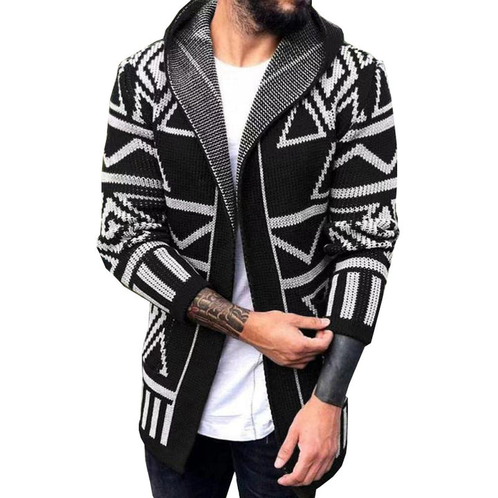 Herren Strickjacke mit kreativem Muster und offener Front Echoarchiv