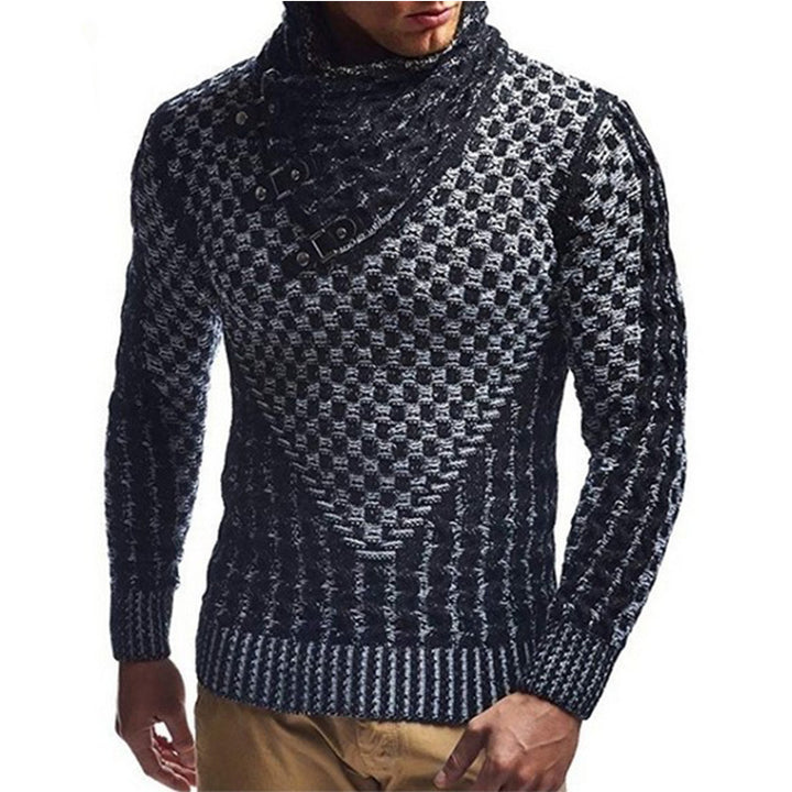 Herren Strickpullover mit asymmetrischem Schalkragen und Zopfstrick Echo Archiv