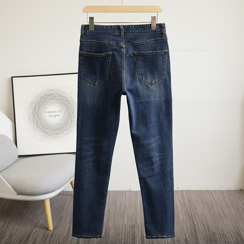 Herren schmal geschnittene Stretch-Jeans mit Used‑Waschung und Fünf‑Taschen‑Schnitt Echo Archiv