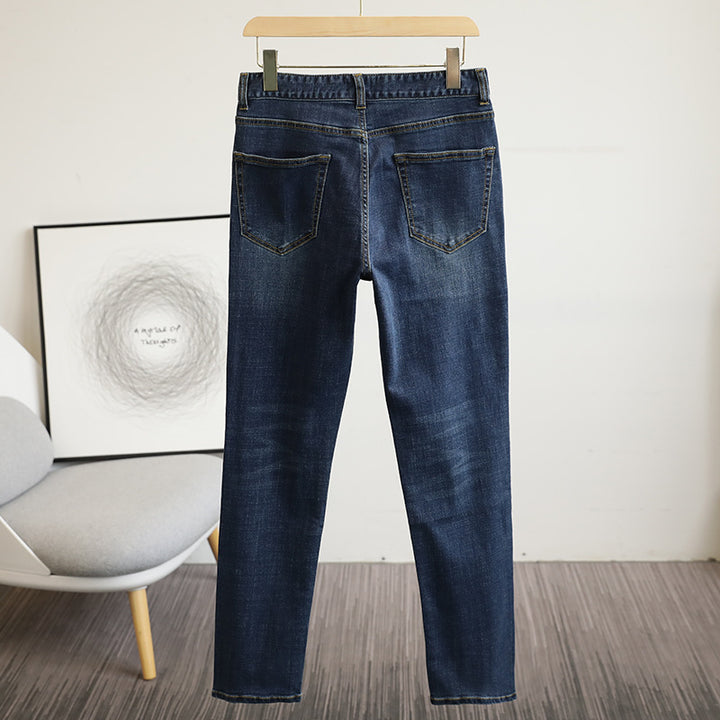 Herren schmal geschnittene Stretch-Jeans mit Used‑Waschung und Fünf‑Taschen‑Schnitt Echo Archiv