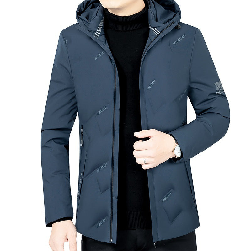 Herren Leichte gesteppte Kapuzenjacke mit schlanker Silhouette und verdecktem Reißverschluss – Taviero
