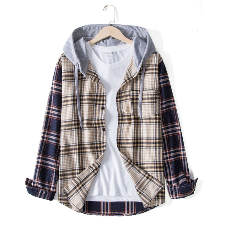 Herren Karohemdjacke mit integrierter Kapuze und bequemer Passform Echoarchiv