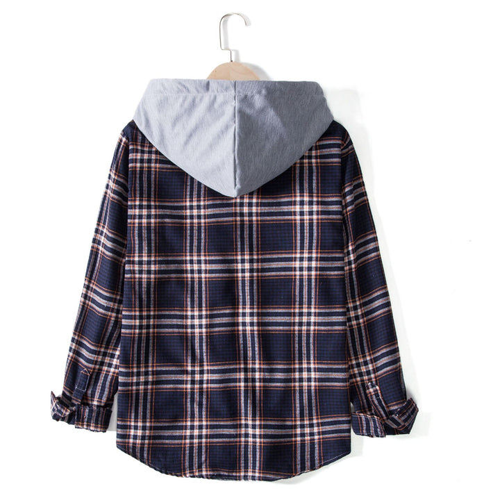Herren Karohemdjacke mit integrierter Kapuze und bequemer Passform Echoarchiv