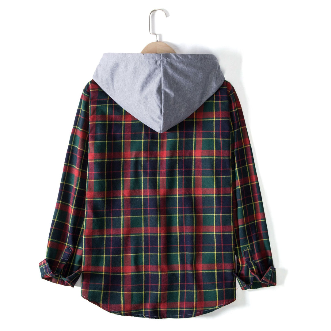 Herren Karohemdjacke mit integrierter Kapuze Echoarchiv