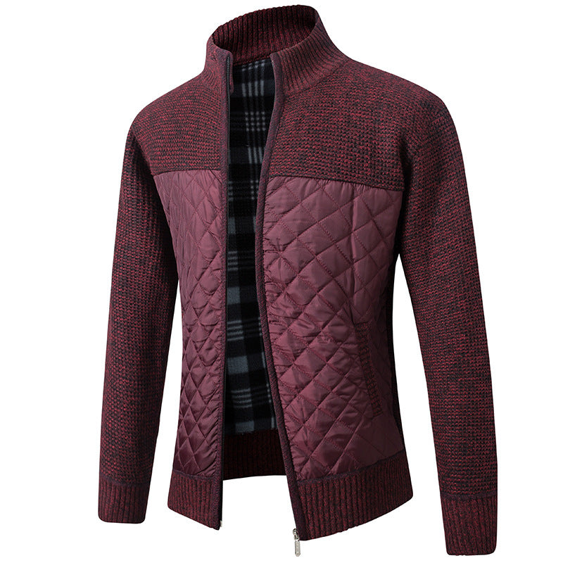 Herren nan gesteppter Strickcardigan mit Stehkragen, Thermofutter und Reißverschluss Echo Archiv