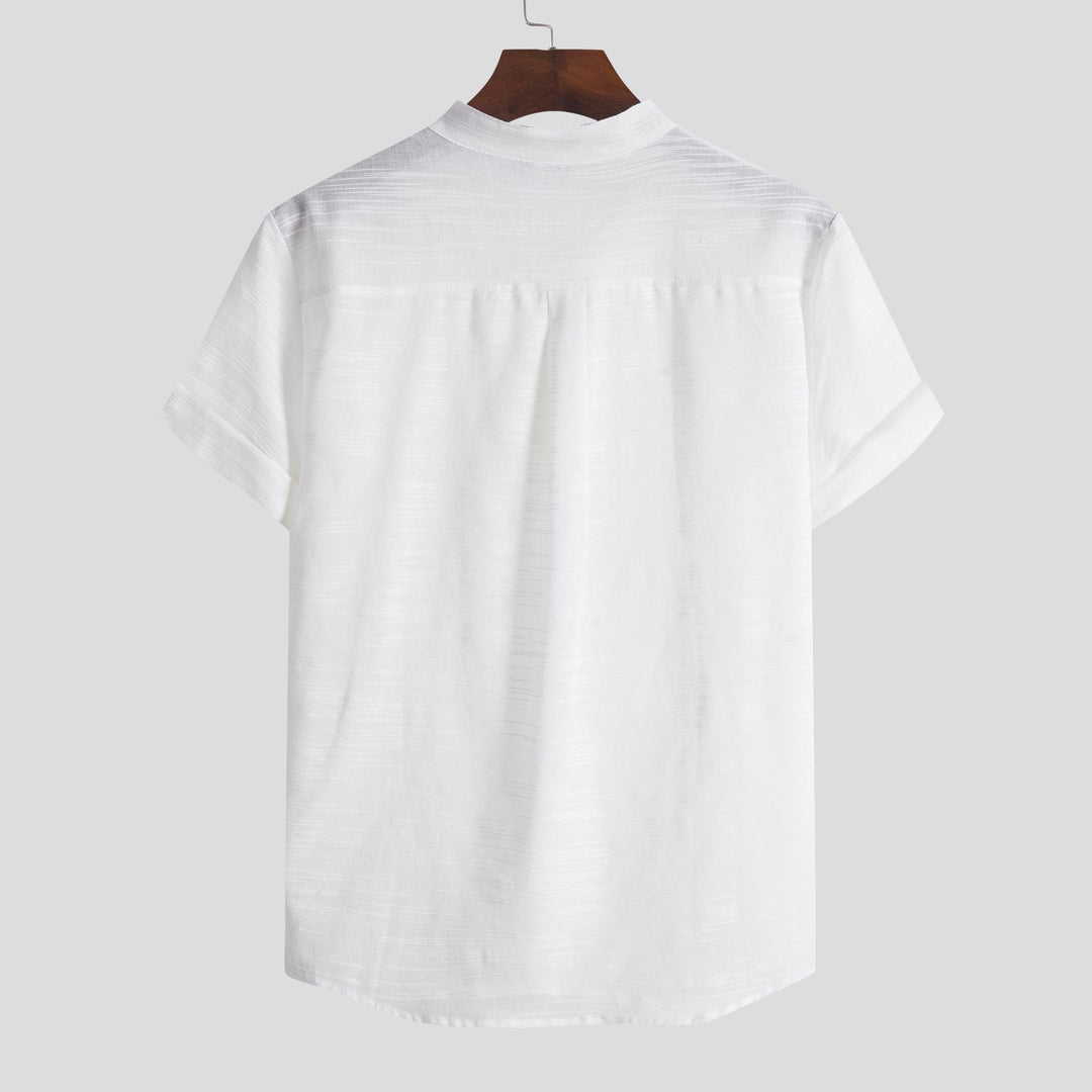 Herren Kurzarmhemd mit innovativem Henley-Ausschnitt und atmungsaktiver Struktur Echoarchiv