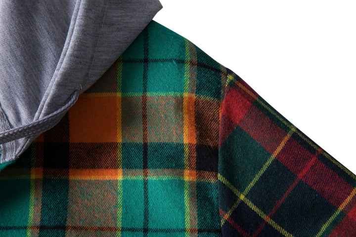 Herren Karohemdjacke mit integrierter Kapuze Echoarchiv