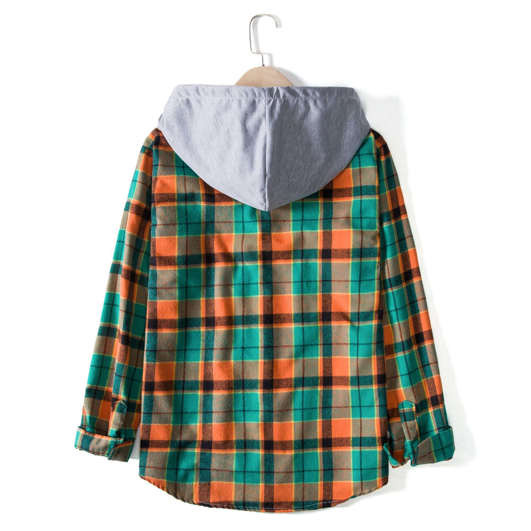 Herren Karohemdjacke mit integrierter Kapuze Echoarchiv