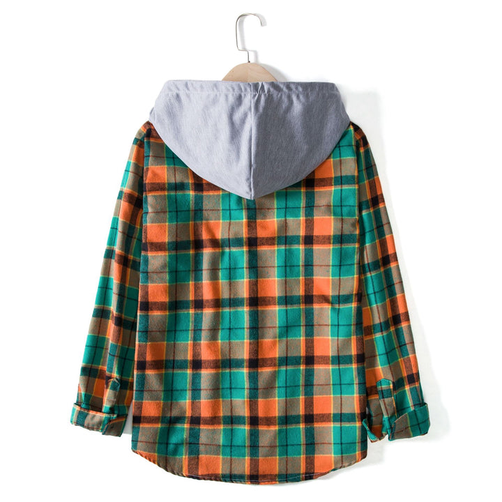 Herren Karohemdjacke mit integrierter Kapuze Echoarchiv