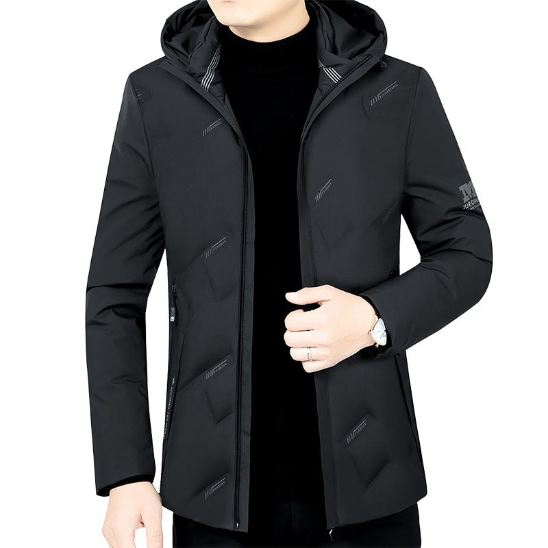 Herren Leichte gesteppte Kapuzenjacke mit schlanker Silhouette und verdecktem Reißverschluss – Taviero