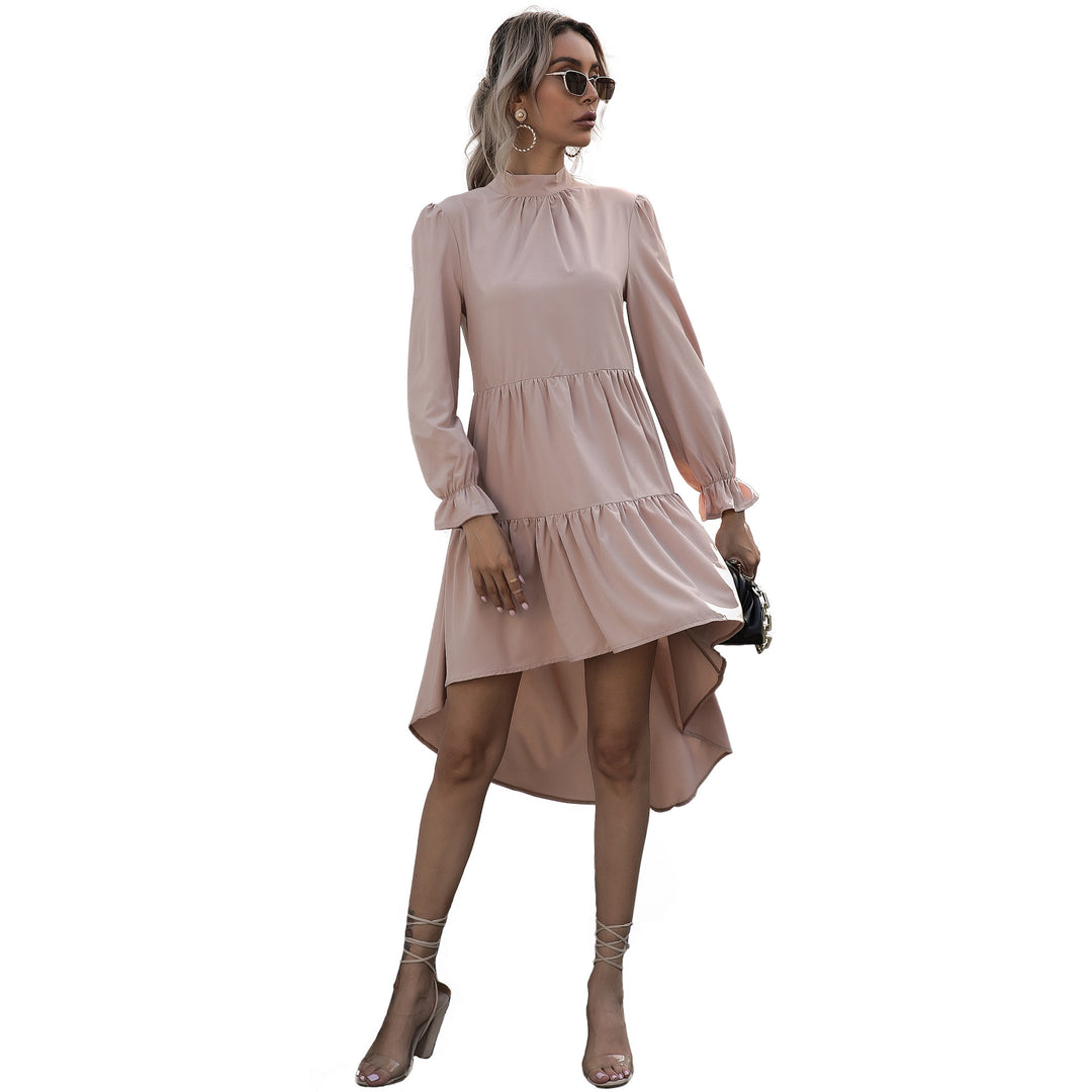 Damen Elegantes Hochgeschlossenes Kleid mit Rüschen Echo Archiv