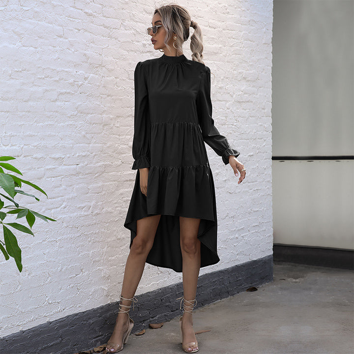 Damen Elegantes Hochgeschlossenes Kleid mit Rüschen Echo Archiv
