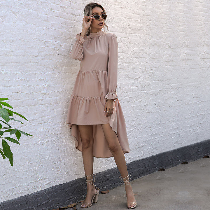 Damen Elegantes Hochgeschlossenes Kleid mit Rüschen Echo Archiv