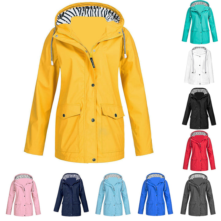 Damen nan wasserdichter Parka mit Kapuze, Kordelzug und aufgesetzten Taschen Echo Archiv