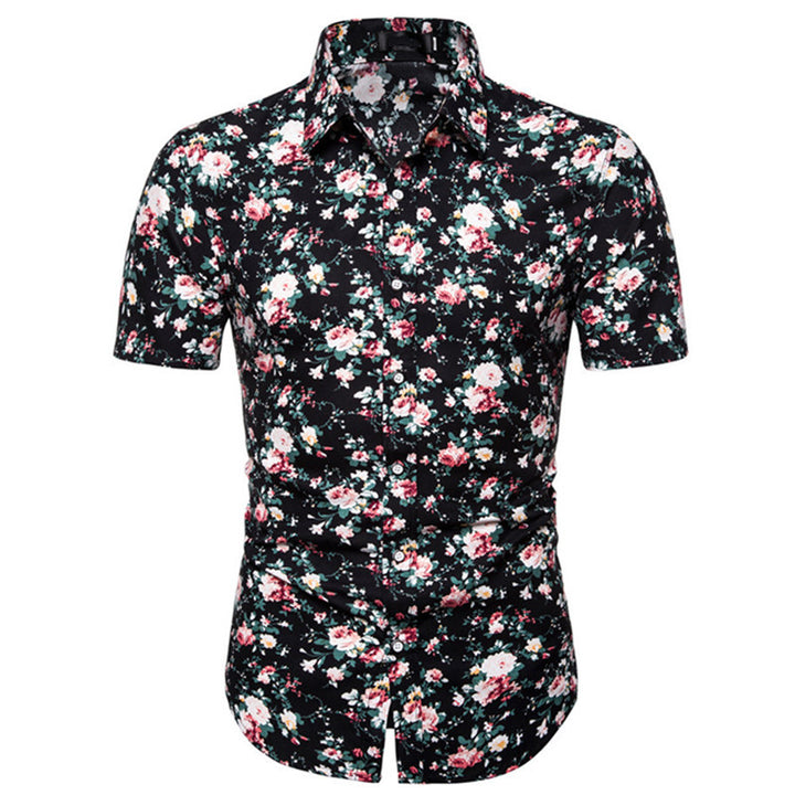Herren Kurzarmhemd mit maritimem Ankerdesign und slim fit Schnitt Echoarchiv