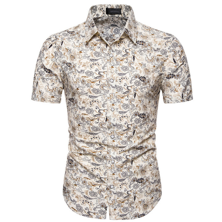 Herren Kurzarmhemd mit maritimem Ankerdesign und slim fit Schnitt Echoarchiv