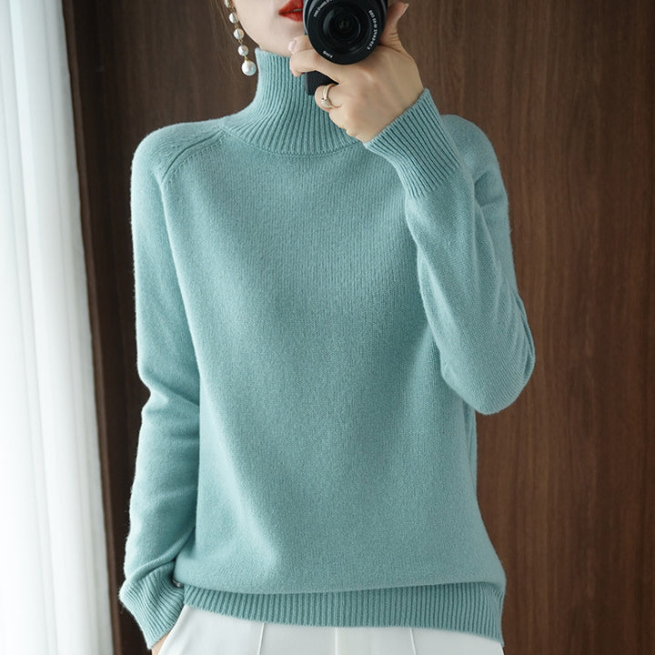 Damen Rollkragenpullover aus Kaschmir-Mix mit feiner Rippstruktur und überschnittener Schulter Echoarchiv