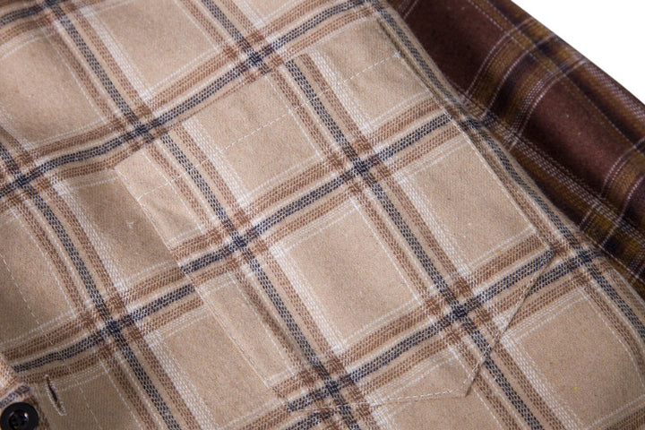 Herren Flanellhemdjacke mit integrierter Kapuze und modernem Karomuster Echoarchiv