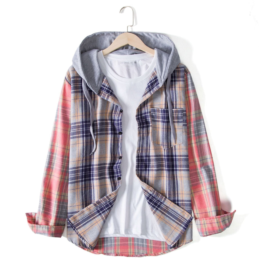 Damen Flanellhemd mit Kapuze und praktischem Design Echoarchiv
