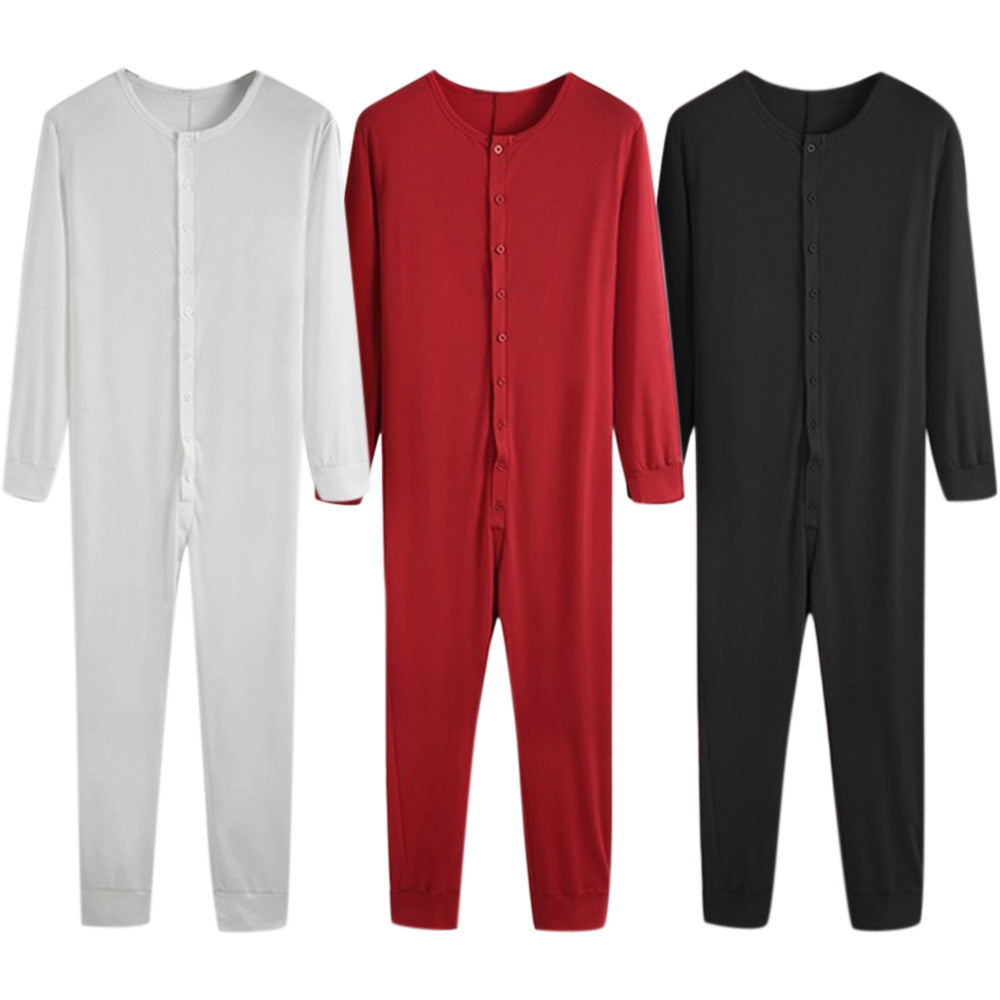 Unisex nan Einteiliger Langarm-Schlafanzug mit durchgehender Knopfleiste und elastischen Bündchen Echo Archiv