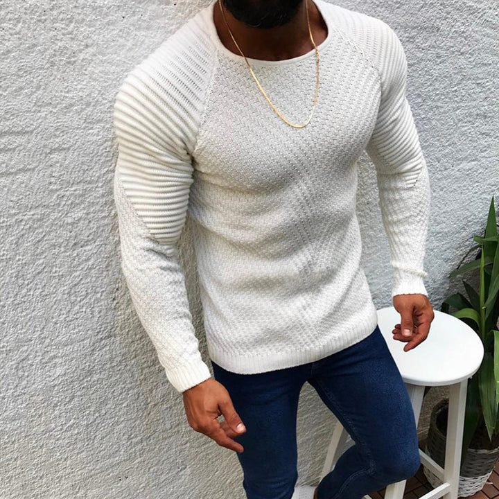 Herren nan strukturierter Slim-Fit Raglanpullover aus feinem Rippen- und Waffelstrick Echo Archiv