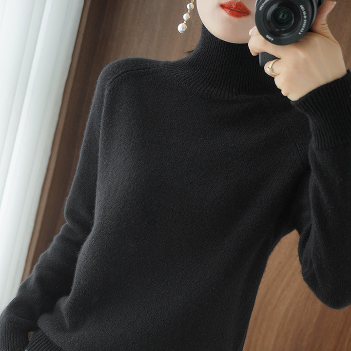 Damen Rollkragenpullover aus Kaschmir-Mix mit feiner Rippstruktur und überschnittener Schulter Echoarchiv