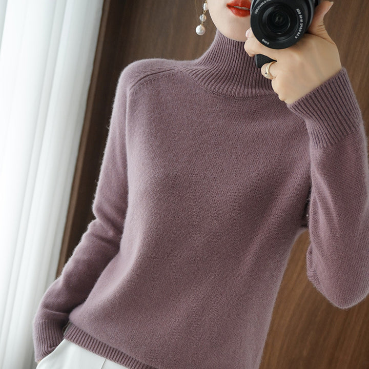 Damen Rollkragenpullover aus Kaschmir-Mix mit feiner Rippstruktur und überschnittener Schulter Echoarchiv