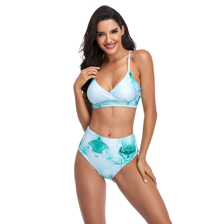 Damen Bikini-Set mit hohem Bund und modischem Wickeldesign Echo Archiv