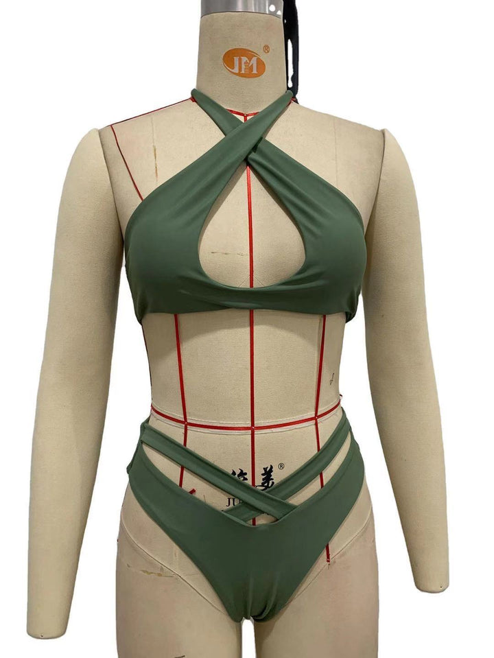 Damen Triangel-Bikini mit modischem Schnitt und raffinierter Zierschnürung Echo Archiv