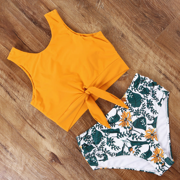 Damen Sportliches Bikini-Set mit modischem Crop-Top und hochtailliertem Slip Echo Archiv