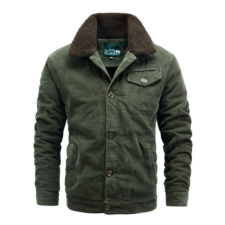 Herren Lässige Steppjacke mit Kunstfellkragen Echo Archiv